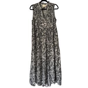 MAEVE  Anthropologie Mayra Tiered Floral Paisley Sleeveless Midi Maxi Dress Boho